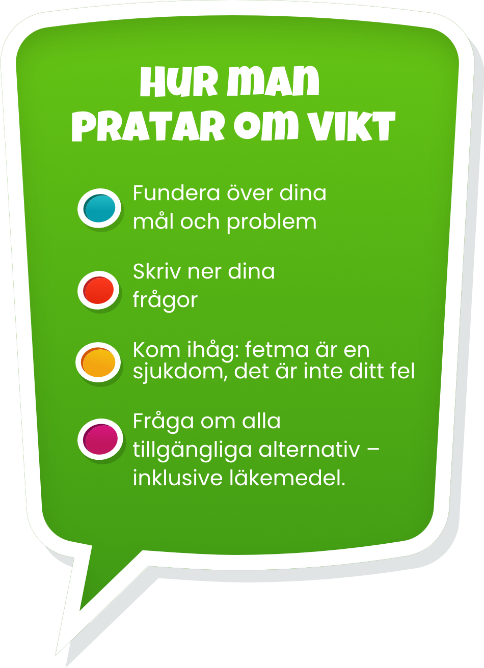 Checklista inför ett läkarsamtal om vikthantering